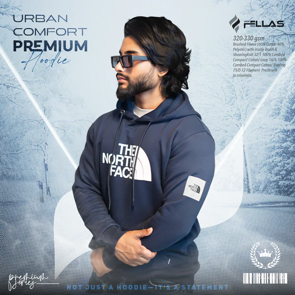 North Face Premium Hoodie- Blue